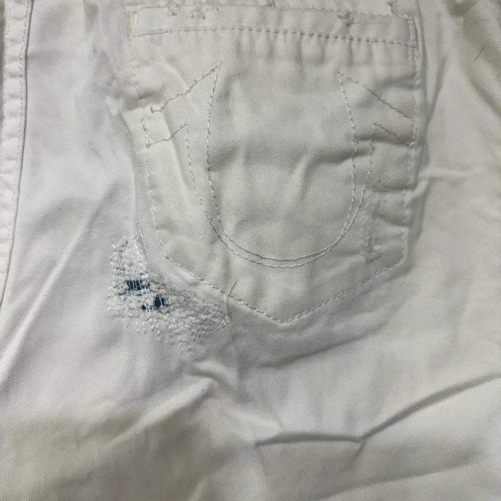 True Religion Off-White Denim Shorts